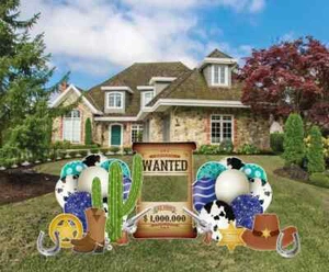 Wanted Poster Photo Frame & Western Accessories | 13pc Yard Art | Yard Signs - Picture 1 of 7
