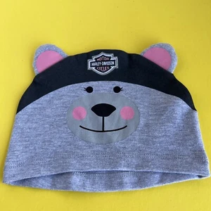 Harley Davidson Childs 0/3m Beanie Hat Bear - Picture 1 of 3