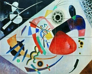 Abstract Art Colorful Red spot II Tile Mural Kitchen Backsplash 21.25x17 Ceramic - Picture 1 of 1