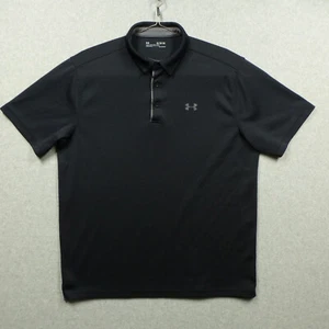 Under Armour Polo Shirt Mens XLT Black Golf Heat Gear Loose fit Sports Casual - Picture 1 of 7