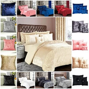 Neu 3-teilig Luxus Santiago Bettdecke Quilt Bezug Set zerkleinerter funkelnder Samt Bettng Set - Bild 1 von 24