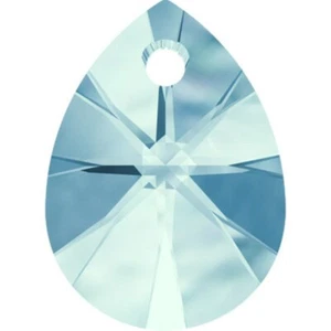 2 pcs Xilion mini pear pendant 6128 Swarovski® crystal aquamarine 10 mm - Picture 1 of 2