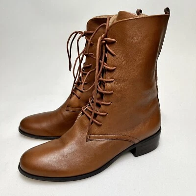 NUEVAS Botas de Motocicleta Corso Como Raymond Mujer 10 Cuero Marrón Con Cordones Brasil Foto 1 de 4