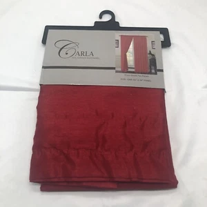 1 Pc Solid Faux Silk Panel Carla Red Window Door Sheer Curtains Drape 60" x 84" - Picture 1 of 4