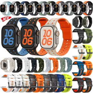 Für Apple Watch Series Ultra 10 9 8 7 SE 6 iWatch 49mm Silikon Sport Armband Band - Bild 1 von 204