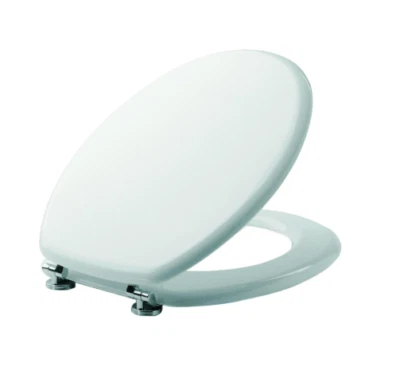 Sedile Wc Copri Water MDF Legno Tavoletta Vaso Universale Bianco Pesante Bagno - Immagine 1 di 4