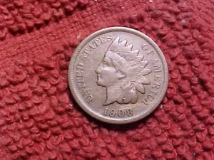 1908-S  Indian head penny - ONE OF THE HARD ONES TO FIND - Picture 1 of 2
