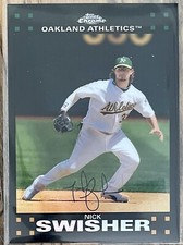 2007 Topps Chrome Black Refractor Nick Swisher | Oakland Athletics