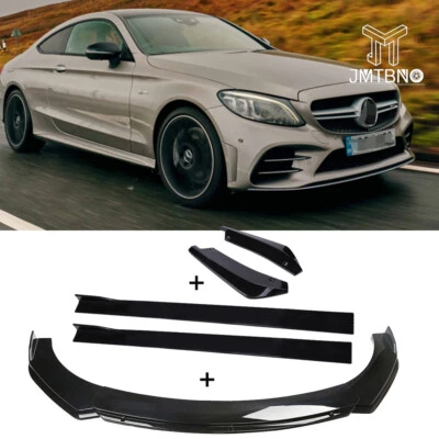 Parachoques delantero y trasero brillante divisor de labios faldón lateral para Mercedes-Benz C300 C43 AMG Foto 1 de 4