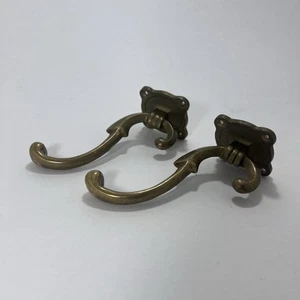 Antique Vintage Clothes Hook Hangers Bronze Furniture Brass - Picture 1 of 6