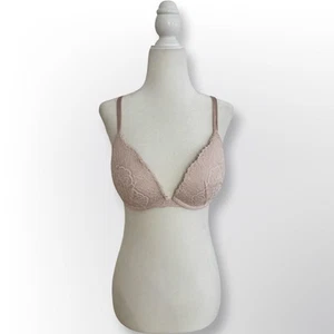 Victorias Secret Dream Angels Push Up Padded Lace Bra Pink 32DD New - Picture 1 of 6