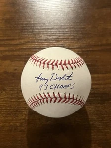 Lenny Dykstra Signed Inscribed "93 Champs" OMLB Baseball JSA COA - Picture 1 of 3