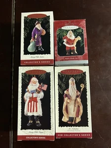 4 sellos vintage Merry Olde & Nicks lista de deseos y adornos de San Nicolás Santa - Imagen 1 de 2