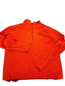 Under Armour Heat Gear Loose 1/4 Zip Pullover Long Sleeve Mens Large Tall Orange - Picture 1 of 7