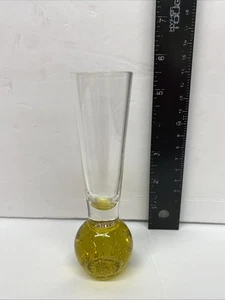 VINTAGE Mini Vaso Bud Soffiato a Mano con Bolle Controllate, Ambra 5 1/2”H - Foto 1 di 6