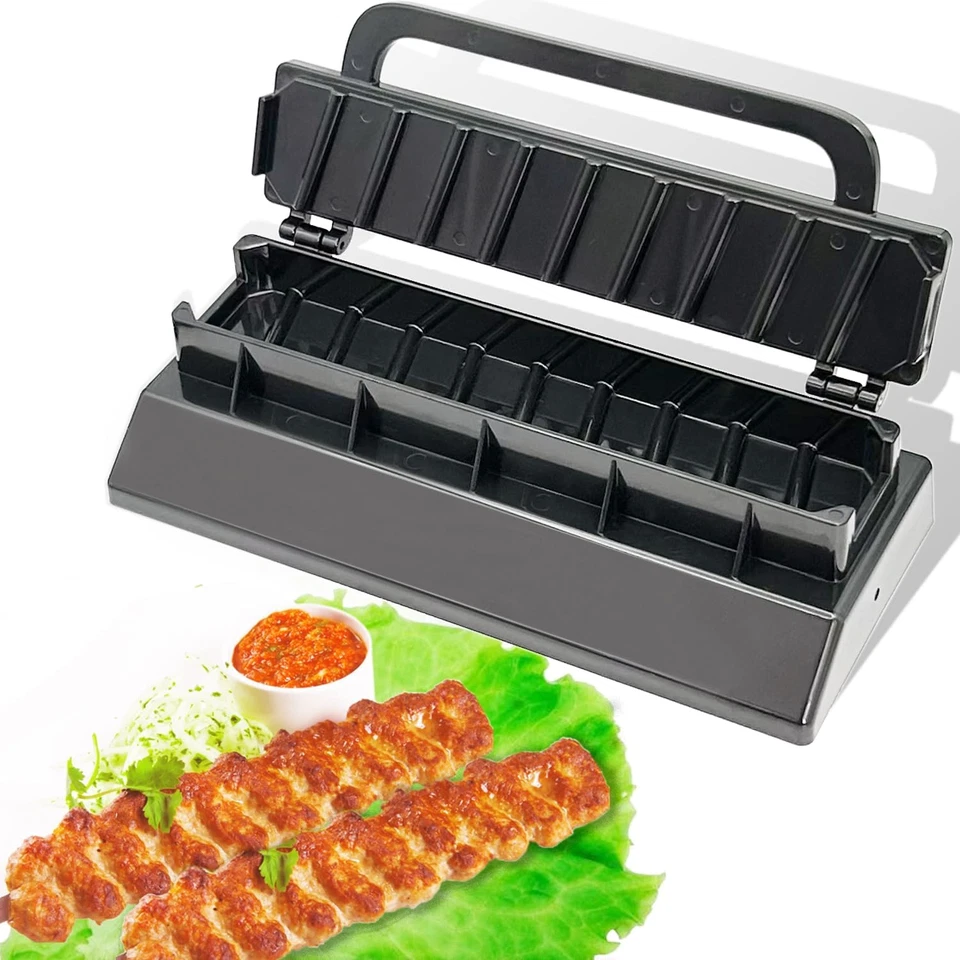 Máquina de prensa para hacer kebab, molde grande para pinchos Kabob, manual barbacoa cordero mea Foto 1 de 4