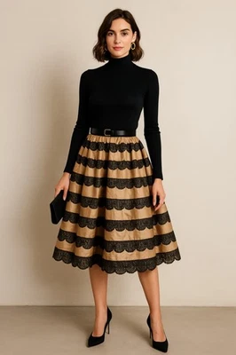 Falda circular vintage años 50 Joe Davidson originales MidCentury MCM Rockabilly talla 10 Foto 1 de 4