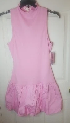 Nuevo con etiquetas Vestido Corto Derek Corazón Rosa Burbuja Dobladillo Corte Abierto en la Espalda Para Mujer Jrs XL Foto 1 de 4