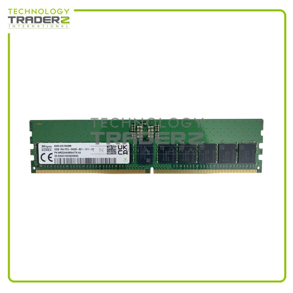 HMCG84AHBRA477N Hynix 32GB PC5-51200 DDR5-6400MHz ECC Single Rank RDIMM Speicher - Bild 1 von 1