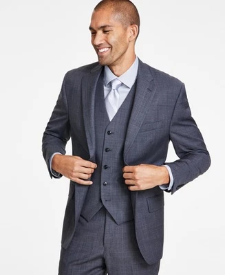 Chaqueta Blazer Traje Michael Kors Para Hombres Calce Clásico 42 L Gris Elástico Sólido Foto 1 de 2