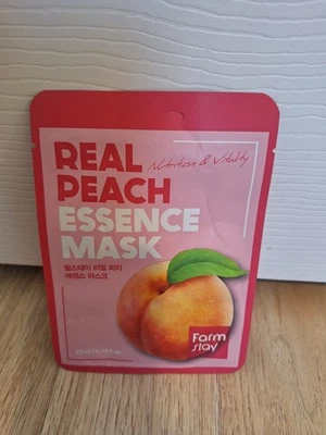 Farmstay Real Essence Real Peach Mask Sheet 23ml x 1 Sheet Korean Skincare - Image 1 of 2
