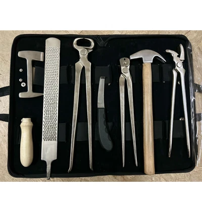 Heavy Duty Farrier Tool Kit Professional Horse Hoof Care Set Clincher Nipper - Image 1 of 4