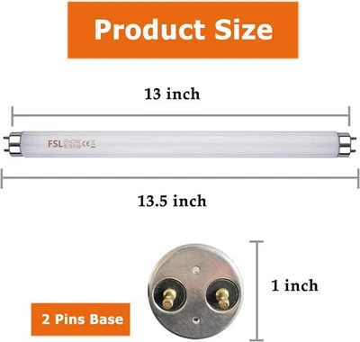 T8 10W Bug Zapper Replacement Light Bulbs for 20W Electric Insect Killer T8F10W - Image 1 of 4