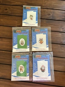 (5) 1988 Titan Needlecraft Christmas Card Cross Stitch  Needlepoint Kits NIP - Picture 1 of 8