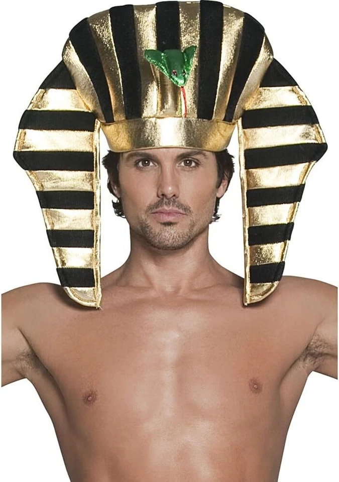 Tocado Smiffy's Pharaoh para hombre, negro y dorado, suave, talla única, 30284 (EE. UU.) Foto 1 de 1