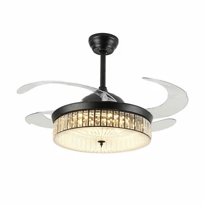 42'' Modern Retractable Ceiling Fan Light LED Dimmable Chandelier Lamp w/ Remote - Image 1 of 4
