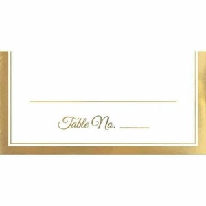 Place Cards 50 Ct Placecard White Gold Trim 4x4 Wedding Anniversary (SET OF 6) - Picture 1 of 1