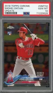 Shohei Ohtani 2018 Topps Chrome Update Baseball Rookie Card #HMT32 Graded PSA 10 - Picture 1 of 2