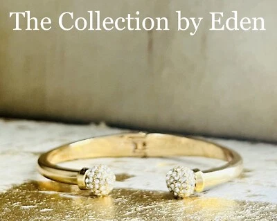 Pulsera Charter Club - Brazalete con bisagras doradas con acabados de pavé de cristal Foto 1 de 4