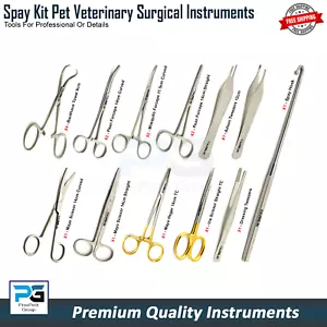 Kit de cirugía de esterilización veterinaria quirúrgica extirpación de ovarios perro, instrumentos de laboratorio veterinario - Imagen 1 de 32