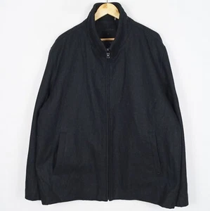 CALVIN KLEIN Men's Coat Size XL Black Wool High Neck Full Zip Pockets s11210 - Picture 1 of 8