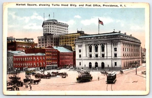 AK Marktplatz Türkenkopf Bldg und Post Providence RI B2 - Bild 1 von 2