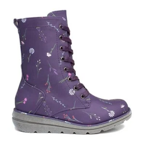 Heavenly Feet Womens Boot Purple Lace Up Floral Martina 3 Size UK 4,5,6,7,8