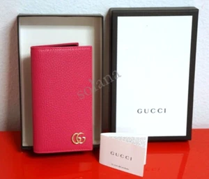 GUCCI Italy LEATHER IPHONE 7 CARD CASE Wallet Gold Tone LOGO New w/Gift Box - Picture 1 of 12