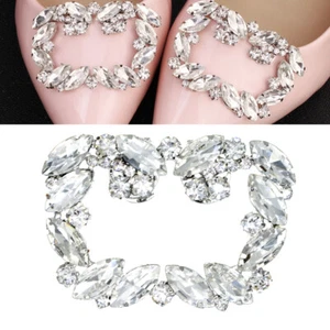 Crystal Shoe Buckle Rhinestone Shoe Clips DIY Shoe Decor for Wedding Bride Women - Picture 1 of 12
