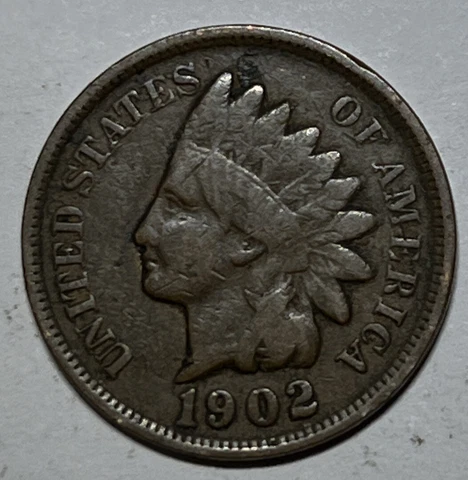 1902 Indian Head Cent Philadelphia USA 1c Type Coin - Actual Photos A1 Cover