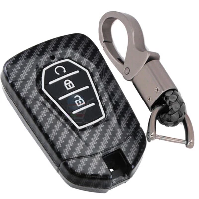 Fit Mazda ISUZU MU-X D-MAX 3 Button Carbon Fiber Remote Key Fob ABS Case Cover - Image 1 of 4
