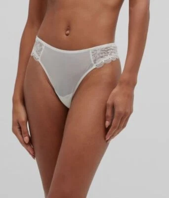 Bragas tanga de encaje y malla blancas singuliere de Simone Pérèle para mujer talla 4 Foto 1 de 4