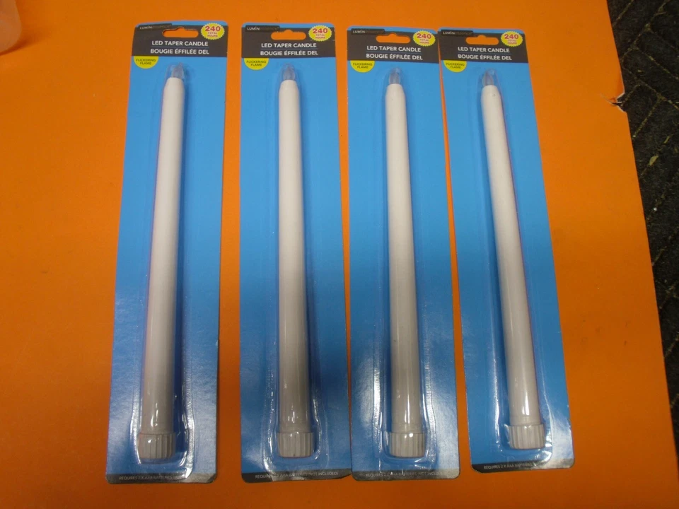 New 4PK Luminessence Flameless LED Taper Candles 10¼" 240 hours Flickering Flame - Image 1 of 1