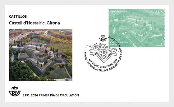 spain 2024 Castles  Castell d´ HOSTALRIC Girona tourisme monument 1v FDC PJ - Image 1 of 1