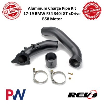 Kit de tubo de carga Rev9 aluminio negro para motor BMW F34 340i GT 2017-19 xDrive B58 Foto 1 de 4