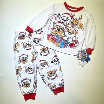 Nuevo con etiquetas Paw Patrol 2 piezas pijama polar para dormir 2T Holiday Chase Marshall Rubble Skye $33 Foto 1 de 4