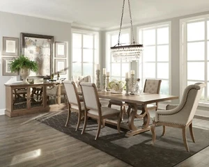 Brockway 7pc Wood Dining Room Set Extension Table Upholstered Chairs 110291-S7 - Picture 1 of 12