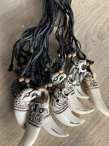 24 Mixed Men Women Unisex Animal Tooth Adjustable Necklaces - Picture 1 of 8