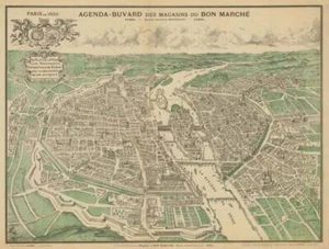 Póster - Reproducción impresa de mapa pictórico vintage de París Francia (1890), 4 tamaños - Imagen 1 de 21