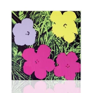 Quadro Moderno Flowers 1964 Tributo Andy Wharol Riproduzione su Tela Stampe Art - Foto 1 di 8